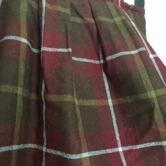 Land’s End Canvas Plaid A-line wool skirt - Picture 2 of 4